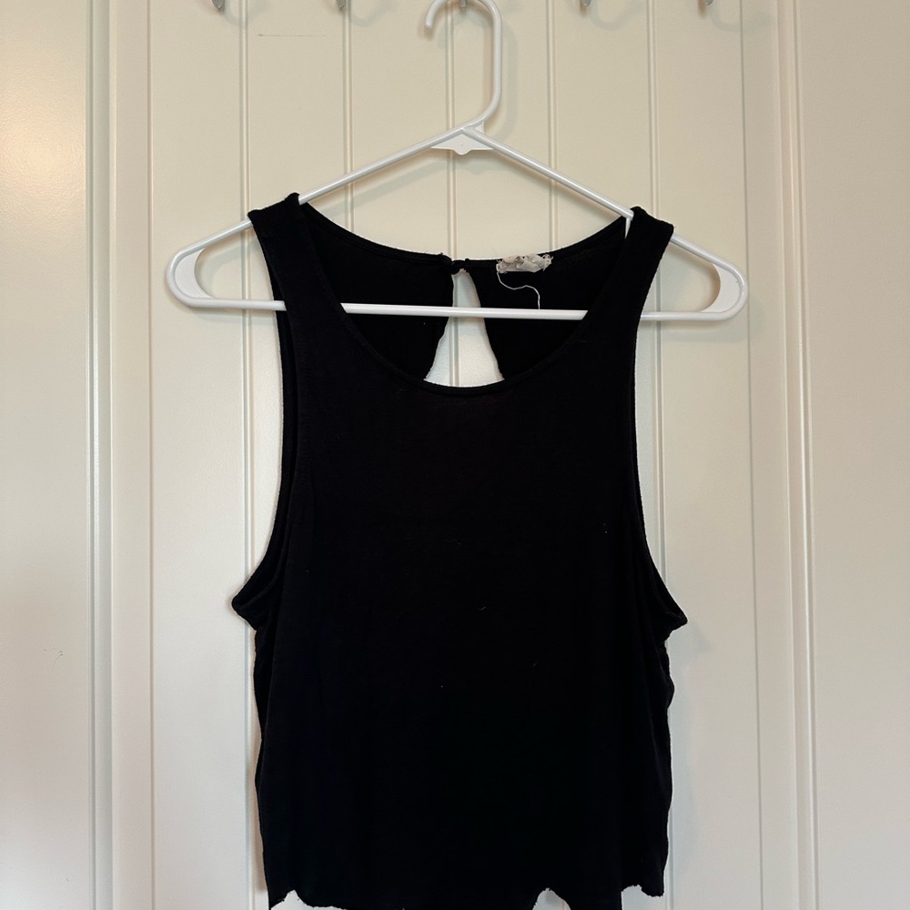 Black scalloped Top with open back